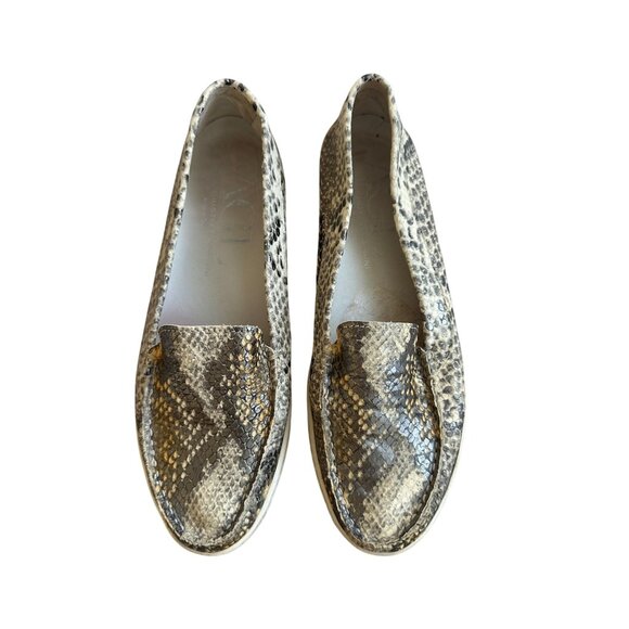 AGL Women's Snake Print Leather Loafers Flats Size 7 / 37 - Picture 4 of 8